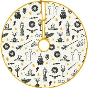 Hallmark HARRY POTTER Christmas Fabric Tree Skirt Quilted 40" Round NEW + TAG